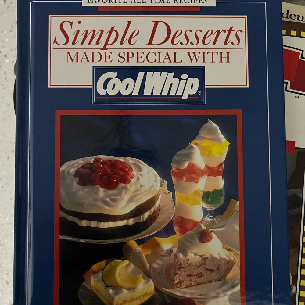 1985 vintage cookbook "Simple Desserts Made Special with Cool Whip"